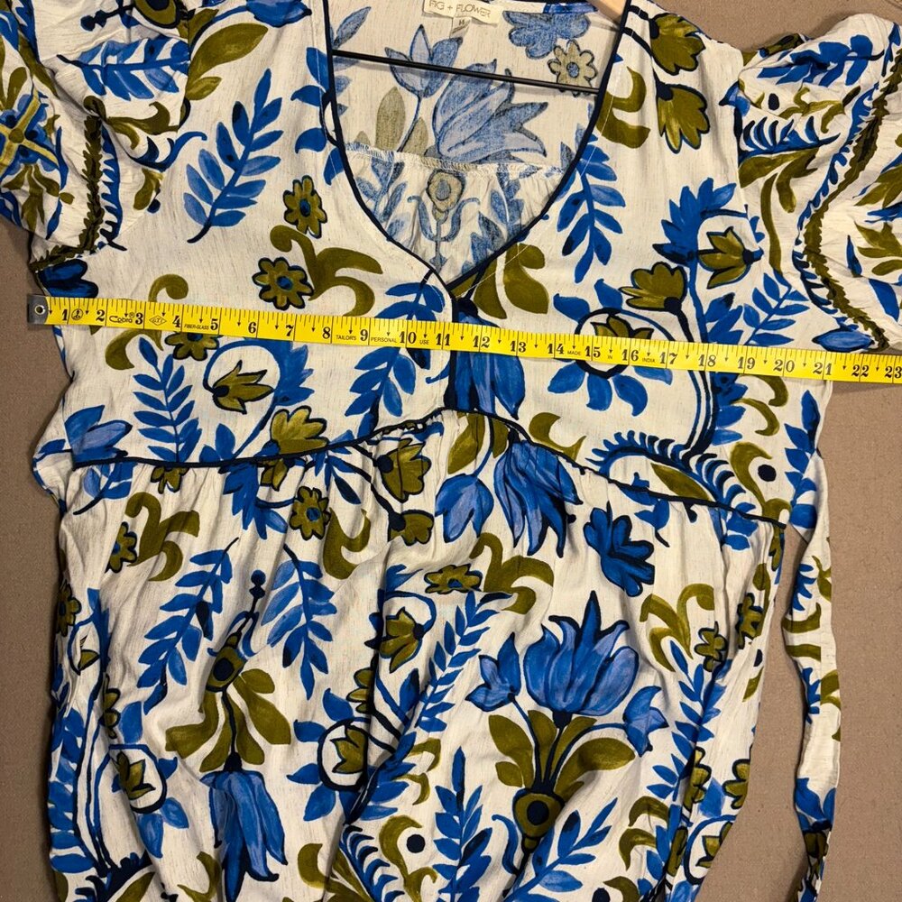 NWT Anthropologie FIG & FLOWER Linen Midi Dress - Medium - Picture 6 of 6